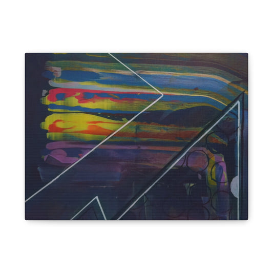 Abstract Geometric Canvas Art - 2025 astronomy – Colorful Drip Triangle Stretched Canvas