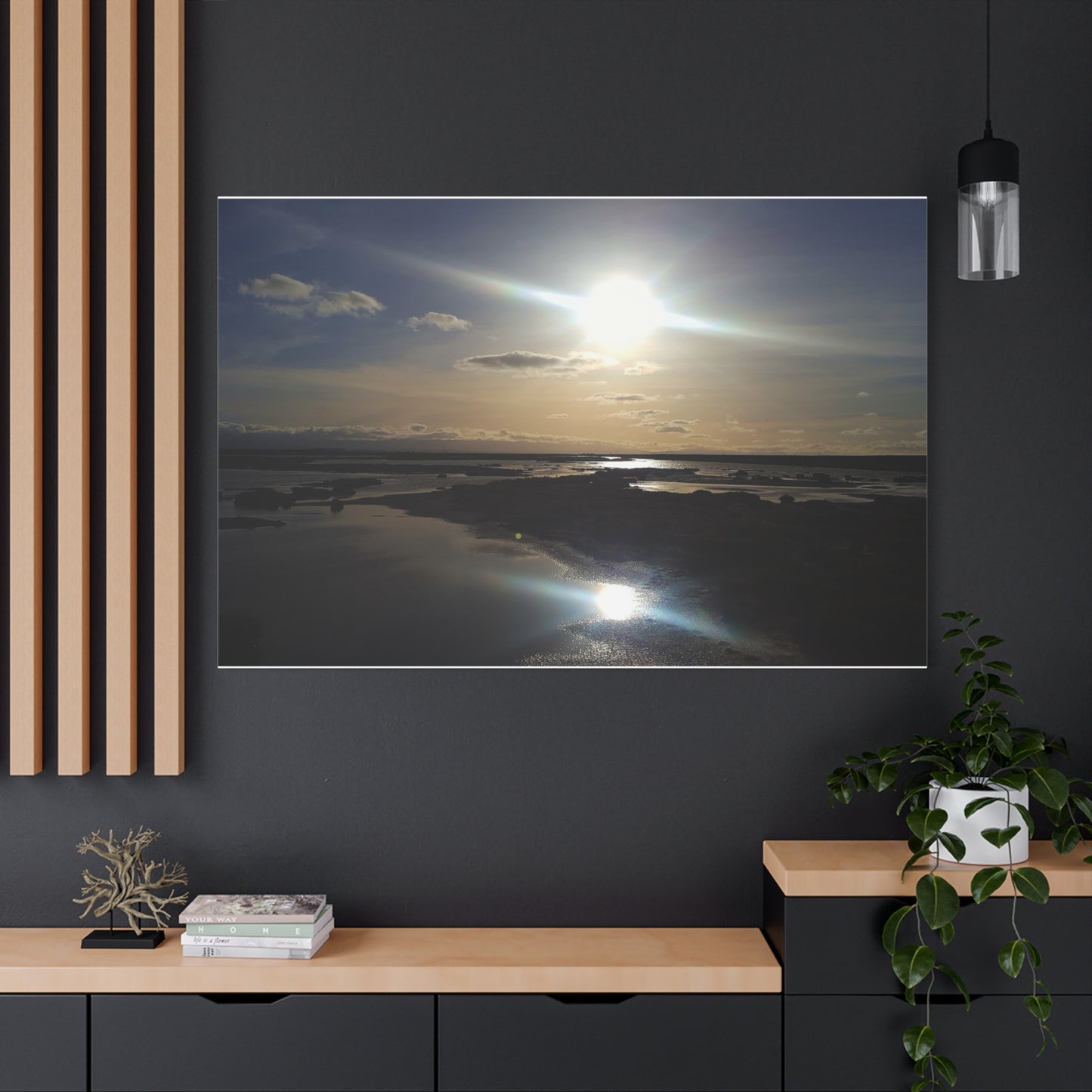 Don Edwards wildlife preserve - Reflection Canvas Wall Art — Coastal Landscape Print