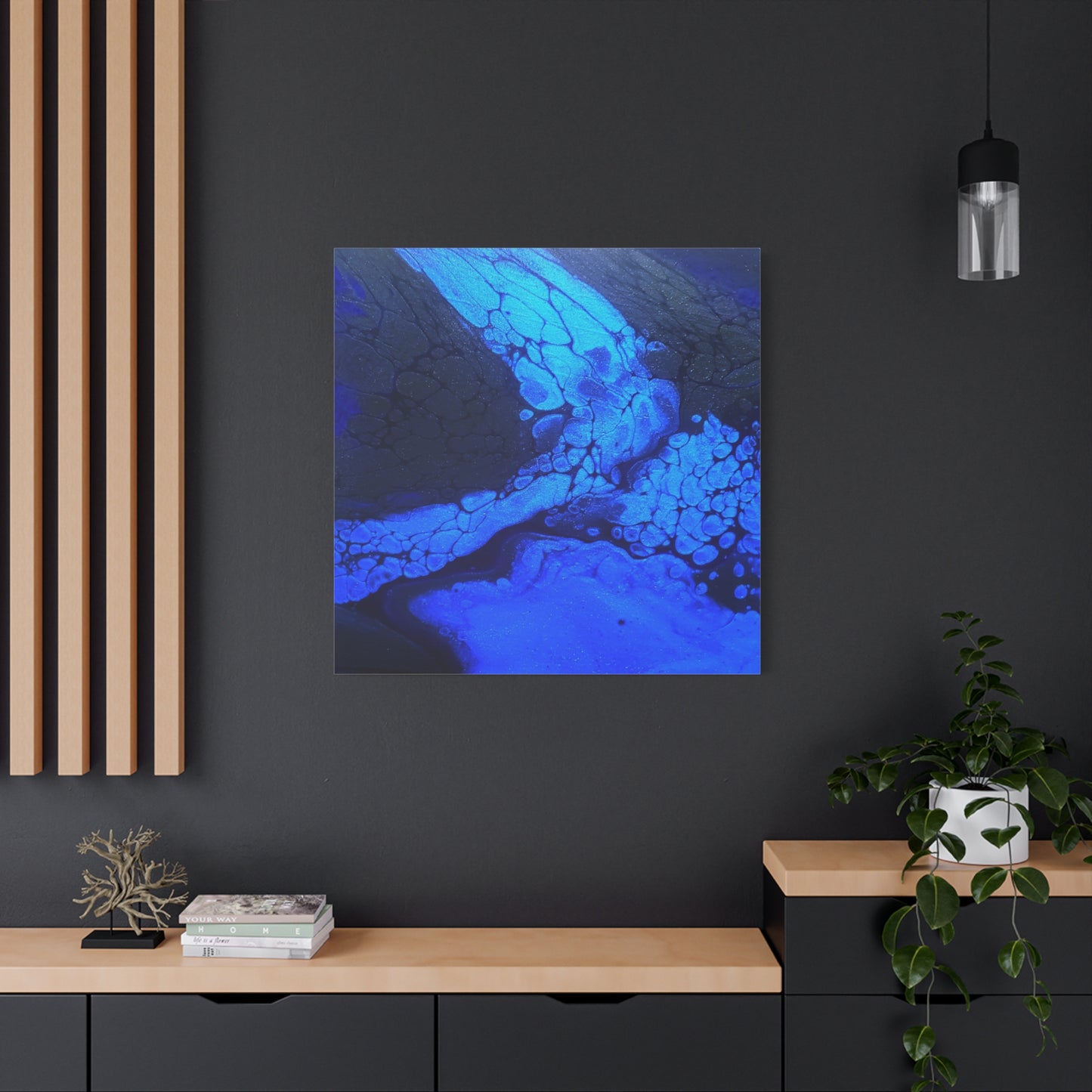 Abstract Blue Ocean Canvas Print — Matte Stretched Wall Art