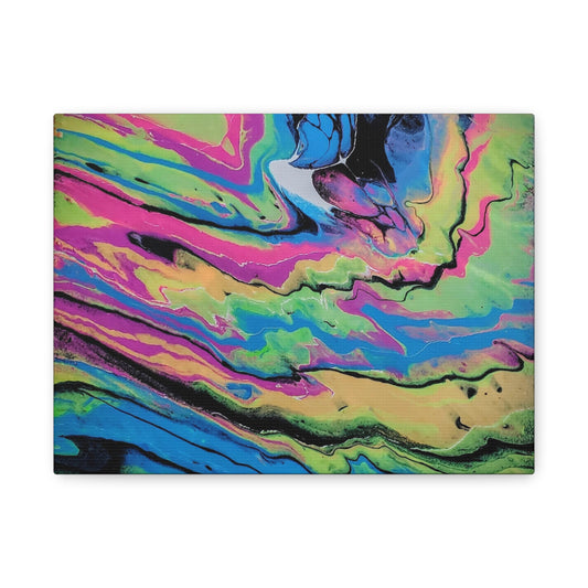Abstract Neon Fluid Art Canvas Print — Vibrant Psychedelic Wall Decor