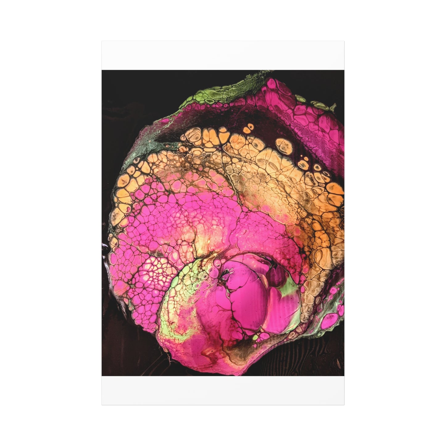 Abstract Pink & Gold Fluid Art Canvas