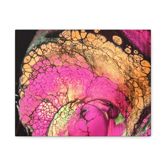 Abstract Pink & Gold Fluid Art Canvas