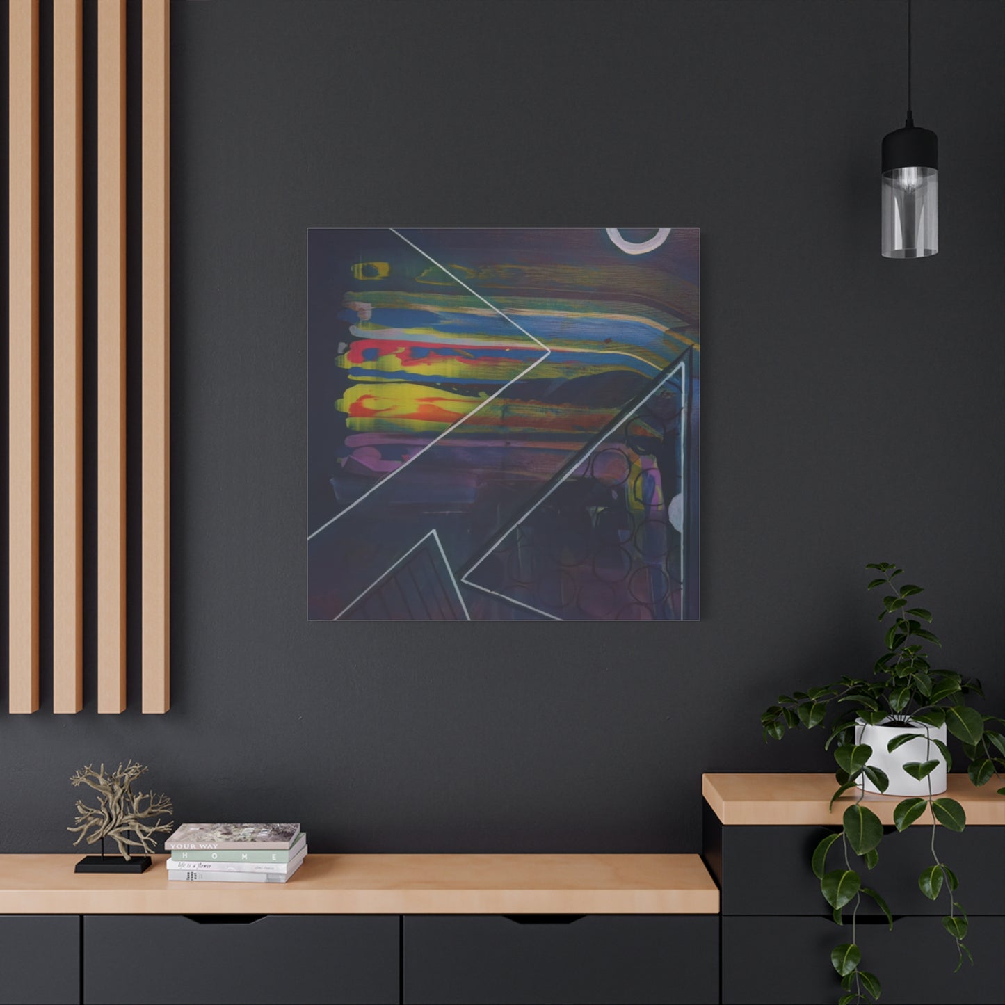 Abstract Geometric Canvas Art - 2025 astronomy – Colorful Drip Triangle Stretched Canvas