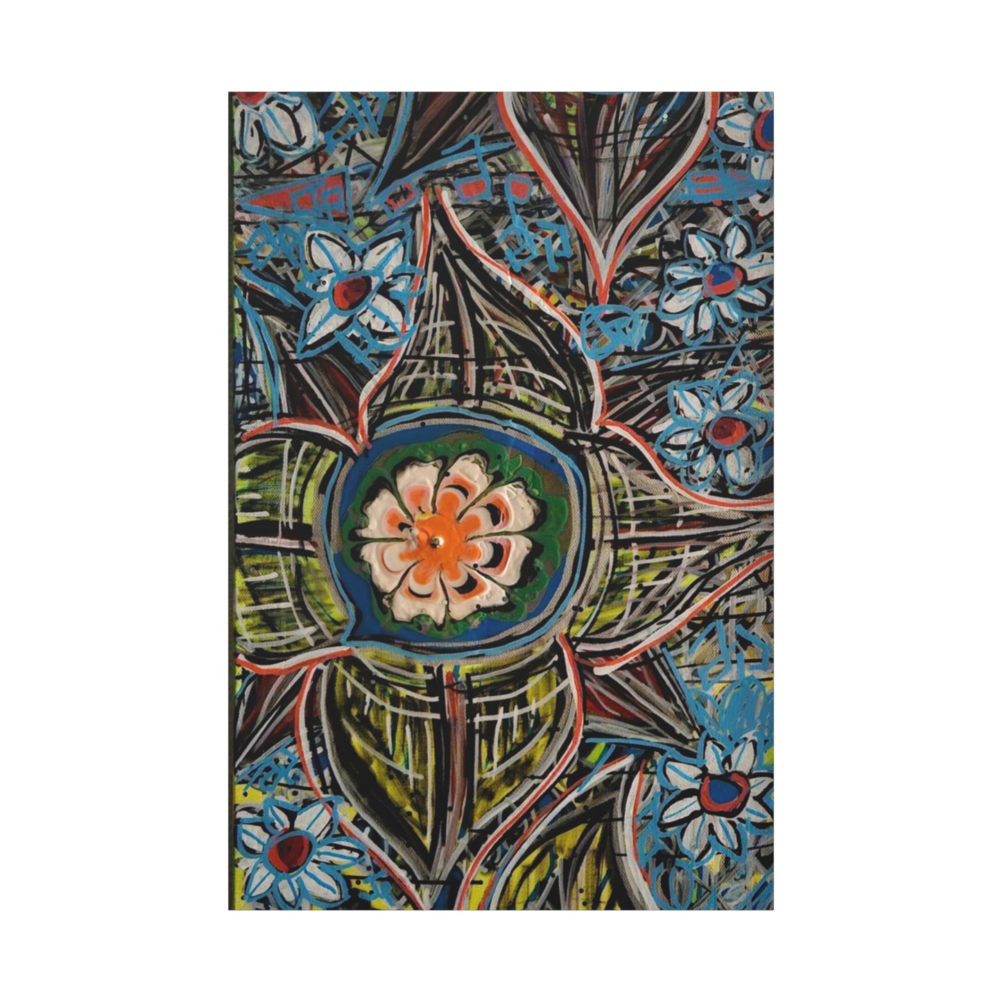urban_gardening_02 - Abstract Floral Mandala Matte Canvas Print (Stretched 1.25")
