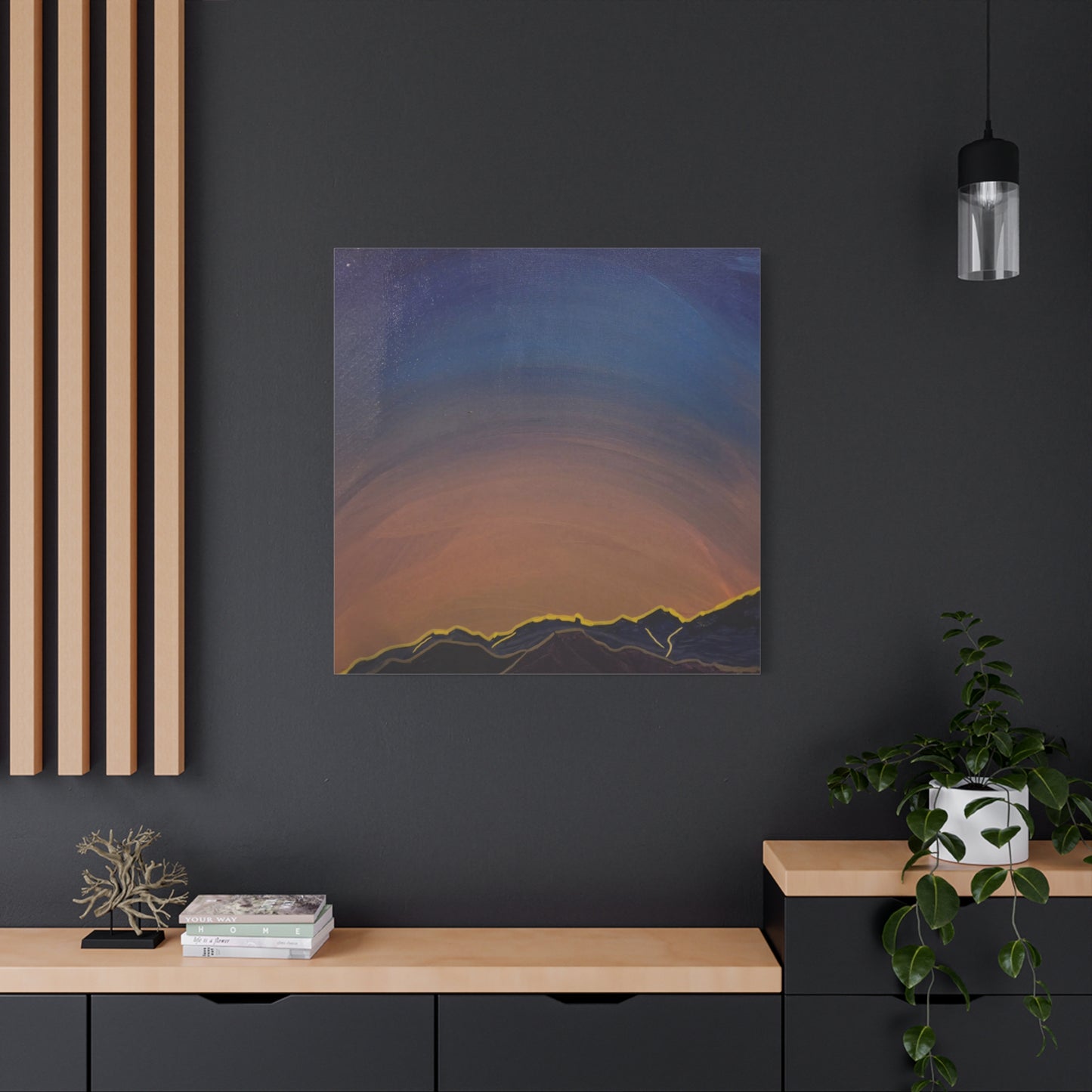 Sunset Mountain Canvas Wall Art - first light — Matte Stretched Landscape Print