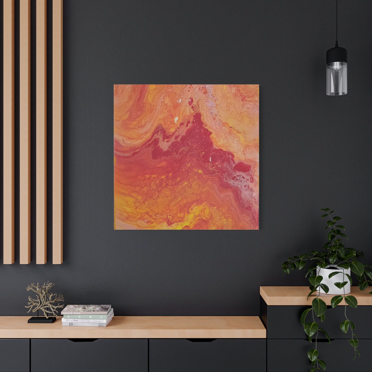 Abstract Pepto Popured - Sunset Swirl Matte Canvas Art - Stretched 1.25"