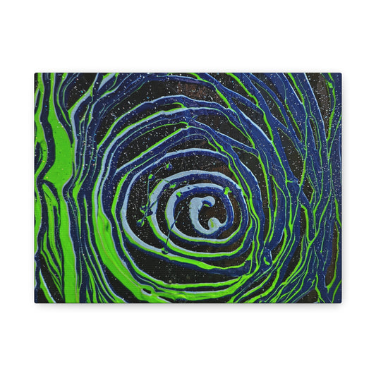 Abstract Green Swirl Matte Canvas Art — Stretched 1.25" Wall Décor