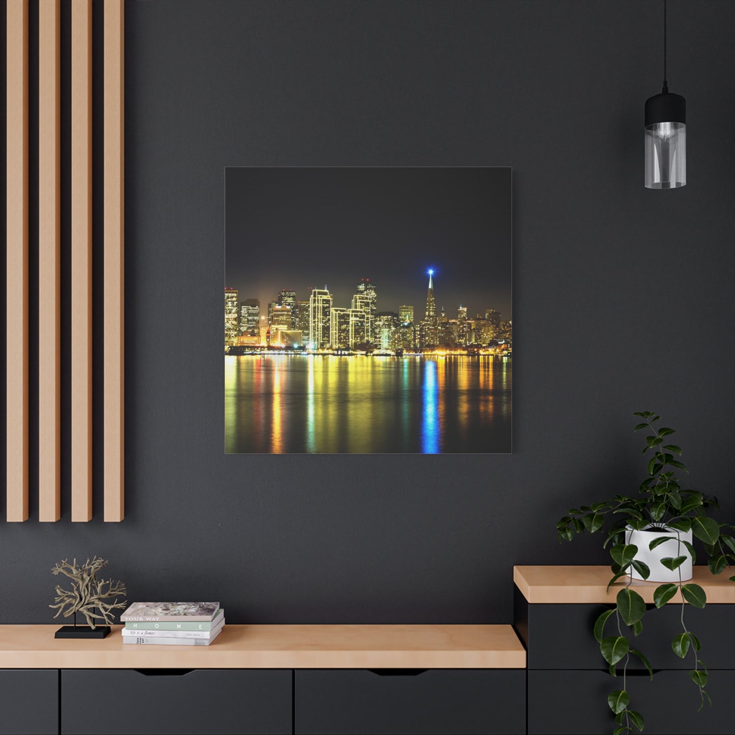 San Francisco Night Skyline Matte Canvas Print — Stretched 1.25"