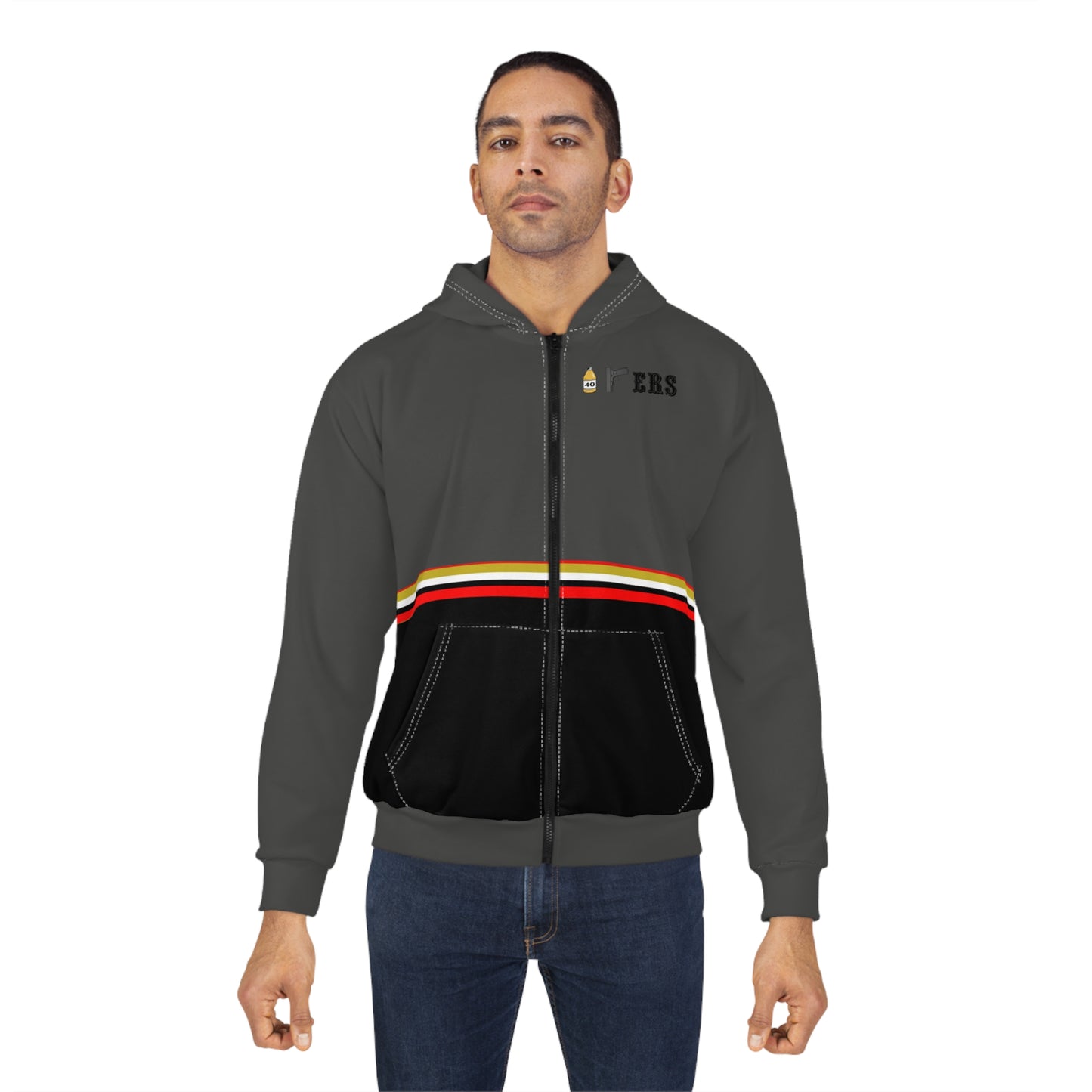 Copy of forties&nines - Unisex Zip Hoodie (AOP)