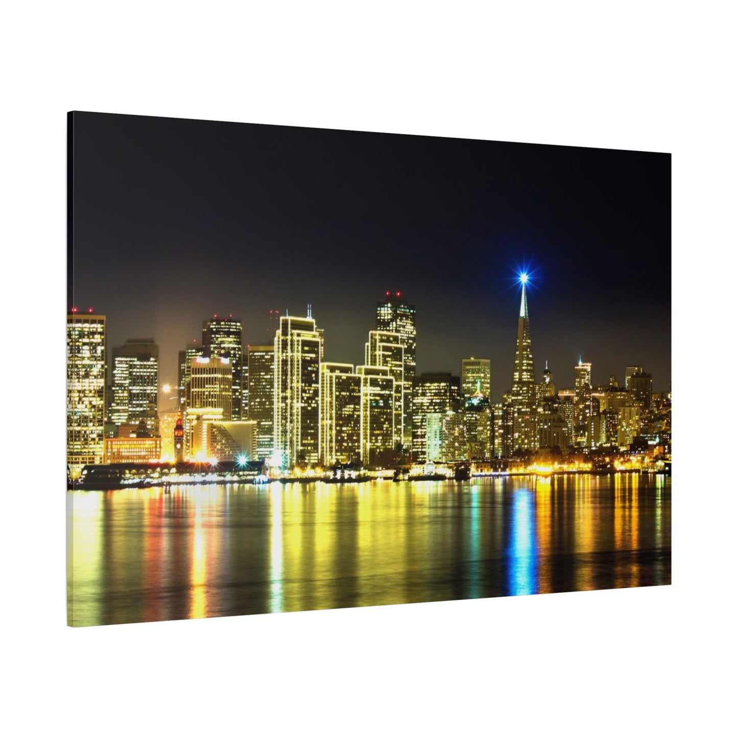 San Francisco Night Skyline Matte Canvas Print — Stretched 1.25"