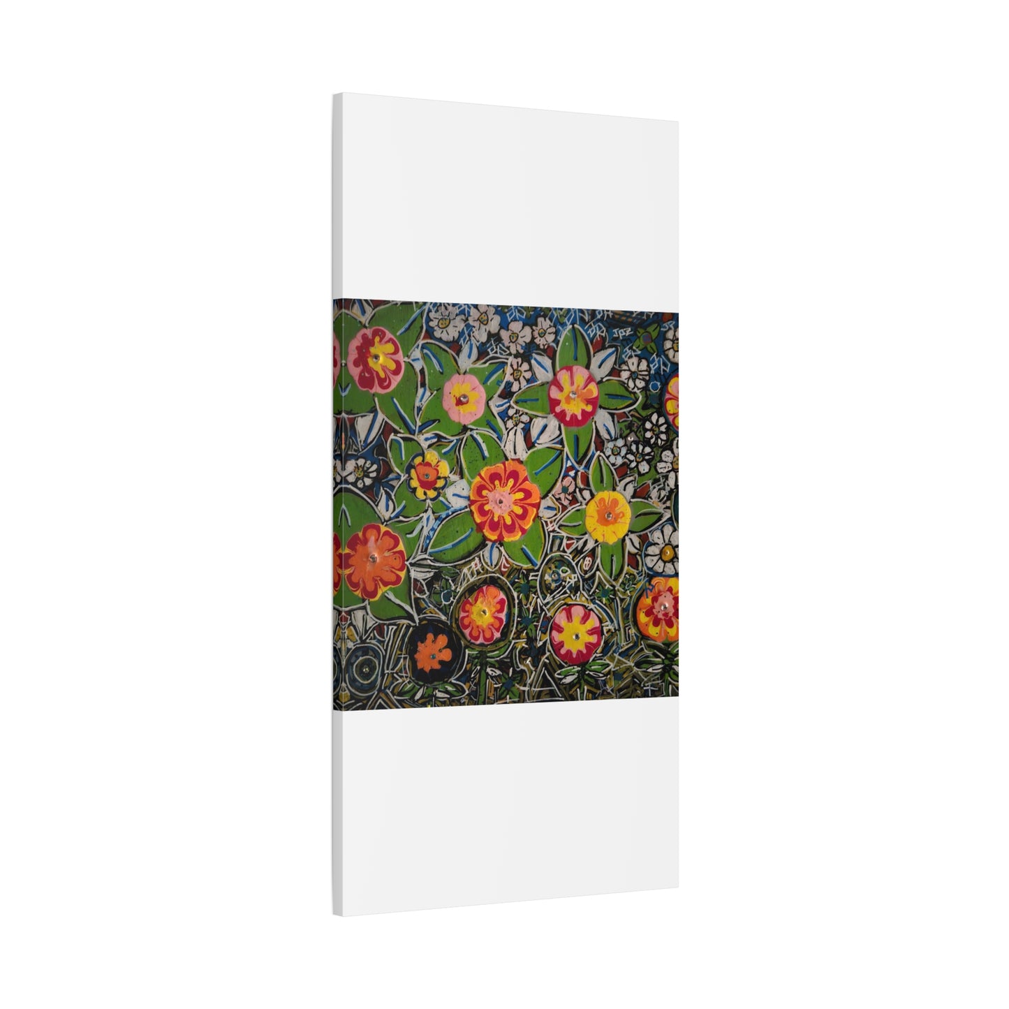 Urban_gardening-04 - Floral Pop Matte Stretched Canvas – Colorful Hand-Painted Garden Wall Art