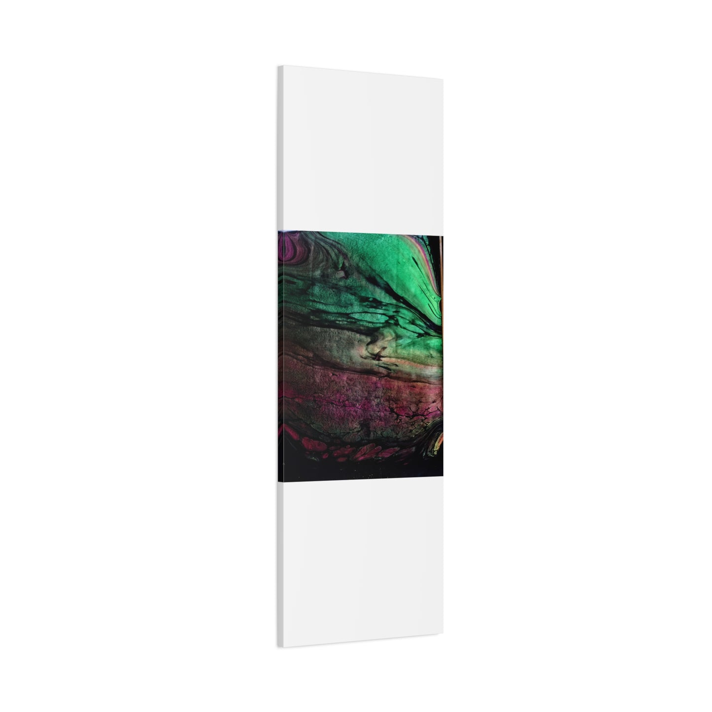 flame tempered pour - Abstract Teal & Magenta Canvas Wall Art — Matte Stretched 1.25"