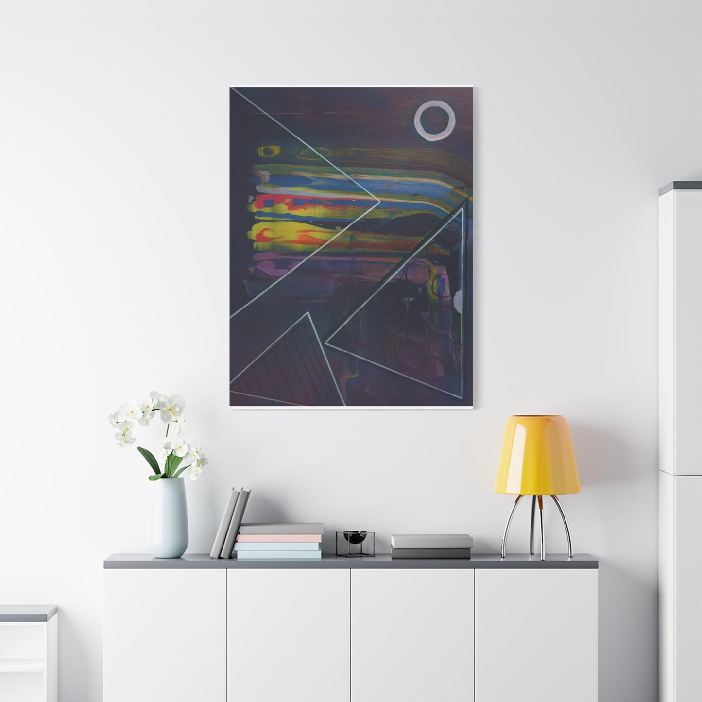 Abstract Geometric Canvas Art - 2025 astronomy – Colorful Drip Triangle Stretched Canvas