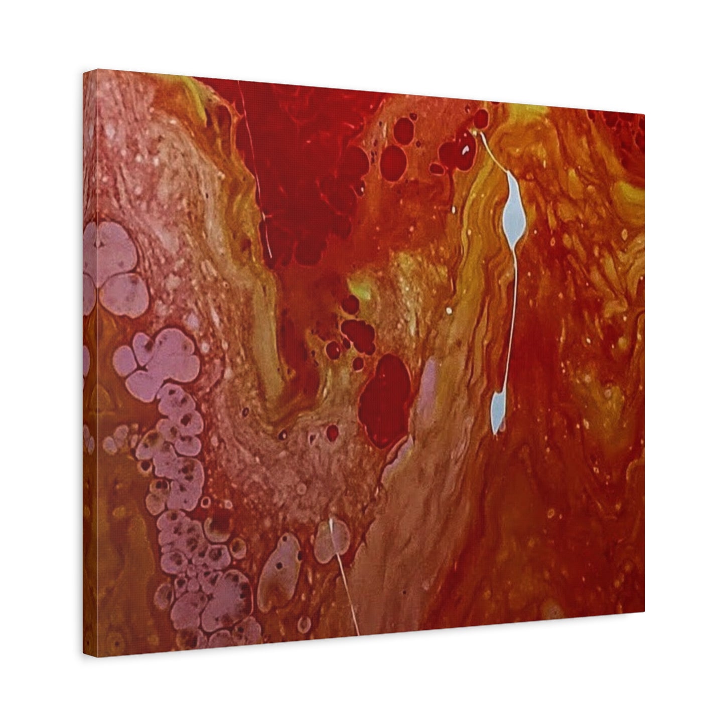 Abstract Red Fluid Art Canvas Print — Matte Stretched Wall Art