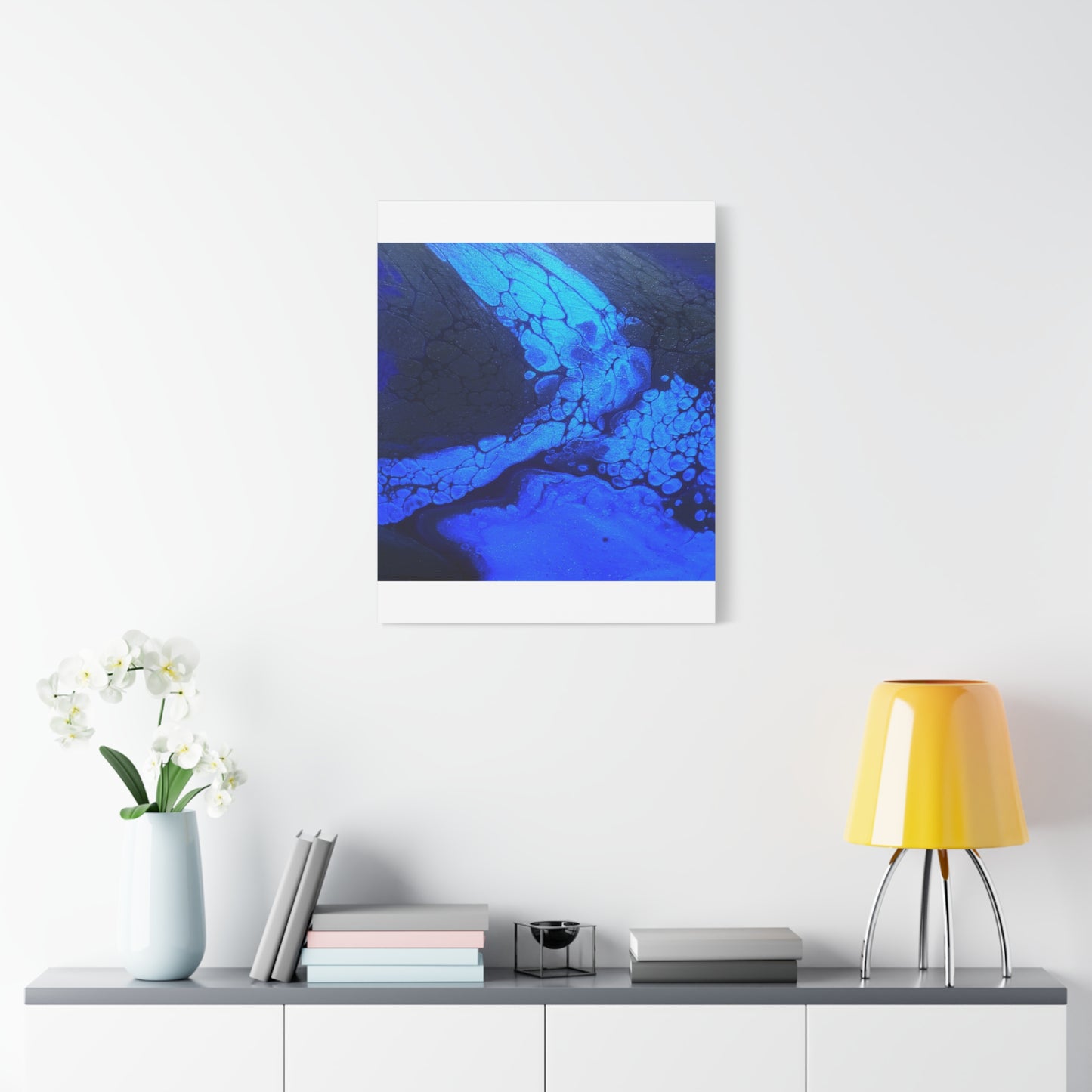 Abstract Blue Ocean Canvas Print — Matte Stretched Wall Art