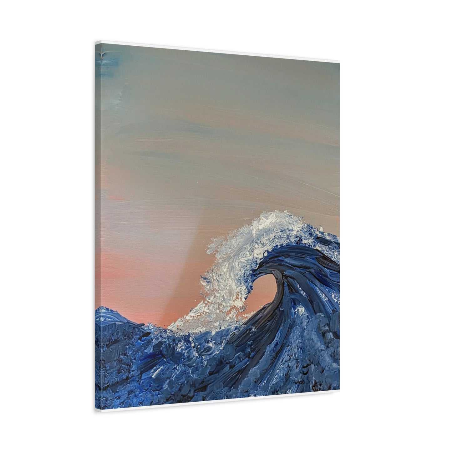 California_Coast - Ocean Wave Canvas Art — Blue Wave Seascape Matte Stretched Canvas