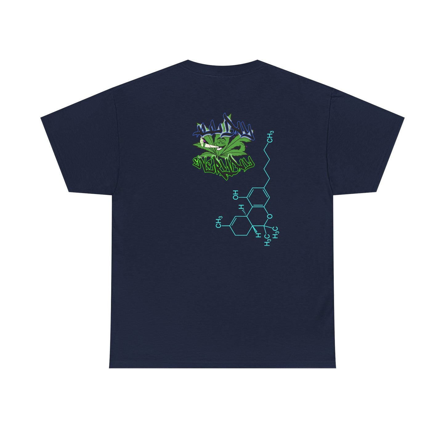 AllDay | Everyday - molecular logo — Green Graffiti Plant Design Chest & Back Print