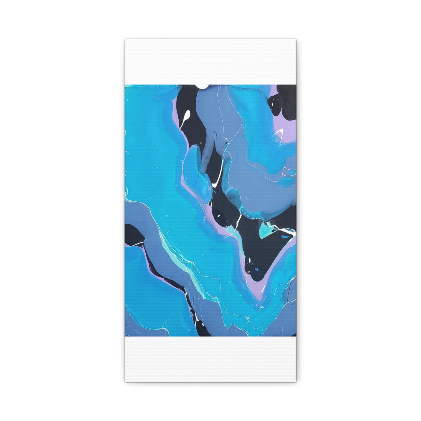 Abstract Blue Fluid Art Canvas Print — Matte Stretched Wall Art 1.25"