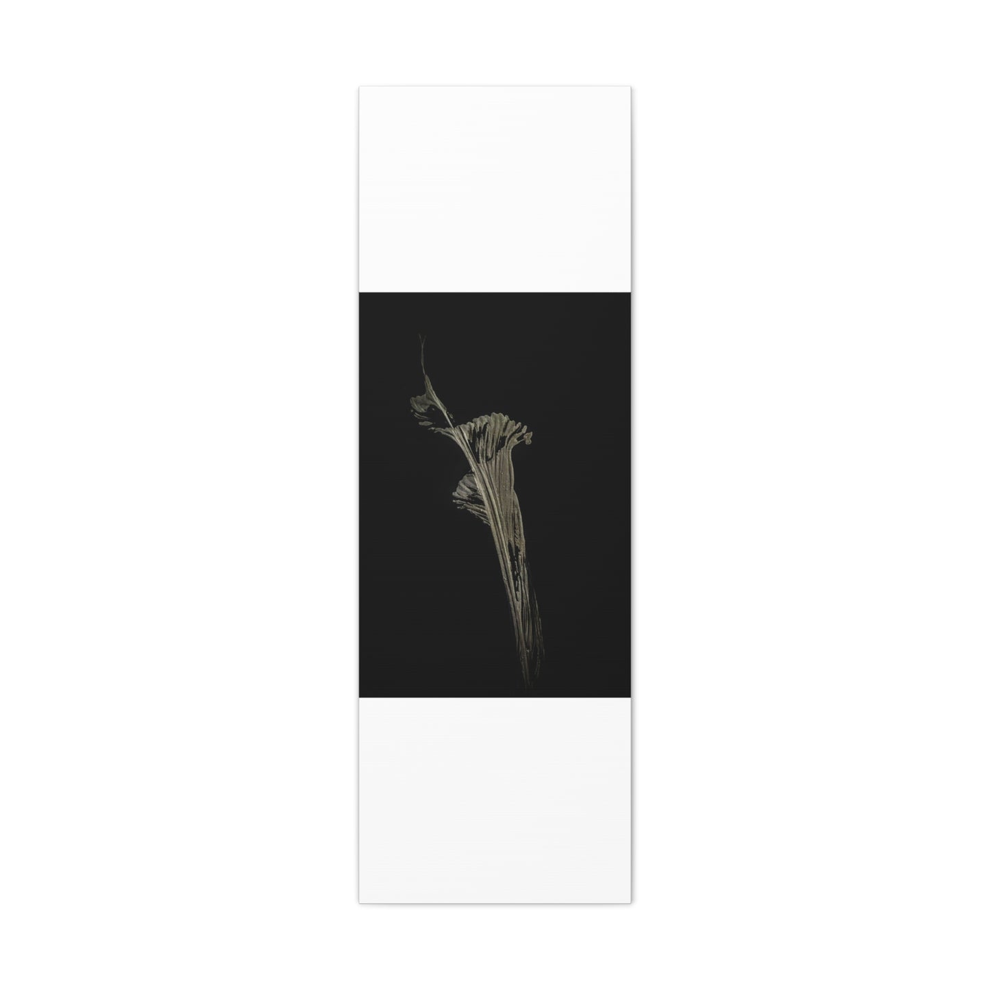 Calla Lilly - Minimalist Botanical Canvas Print — Monochrome Flower Art on Black Matte