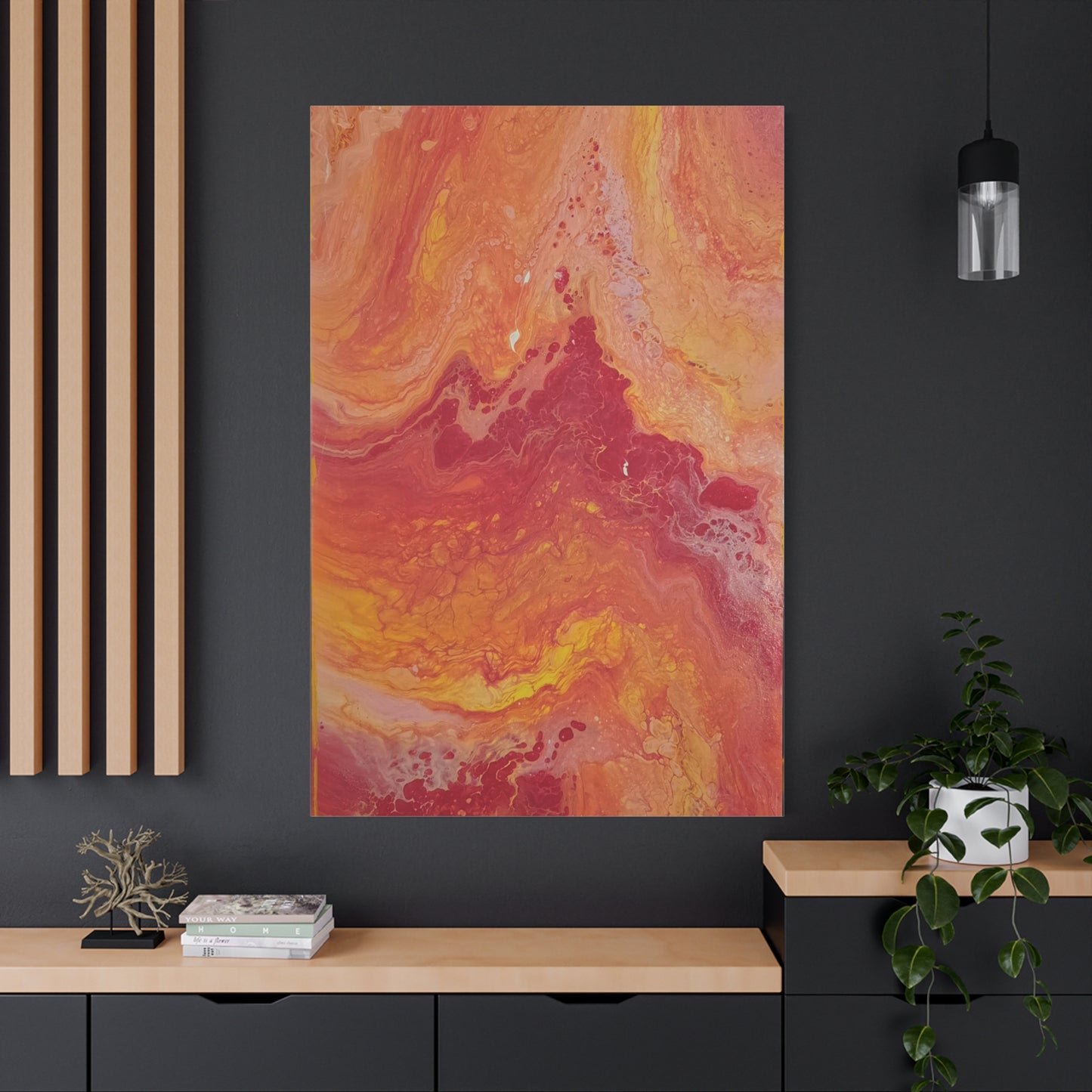 Abstract Pepto Popured - Sunset Swirl Matte Canvas Art - Stretched 1.25"