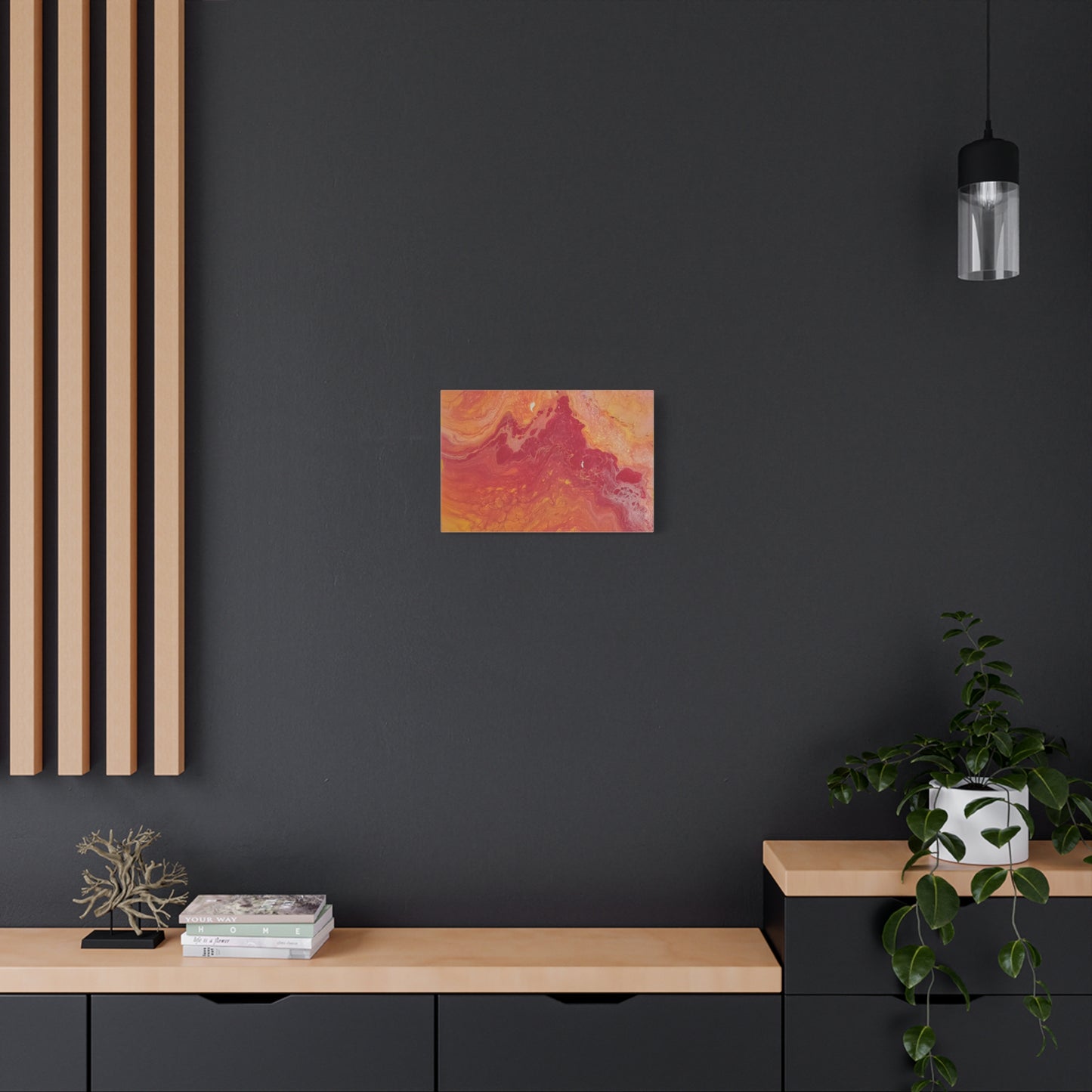 Abstract Pepto Popured - Sunset Swirl Matte Canvas Art - Stretched 1.25"