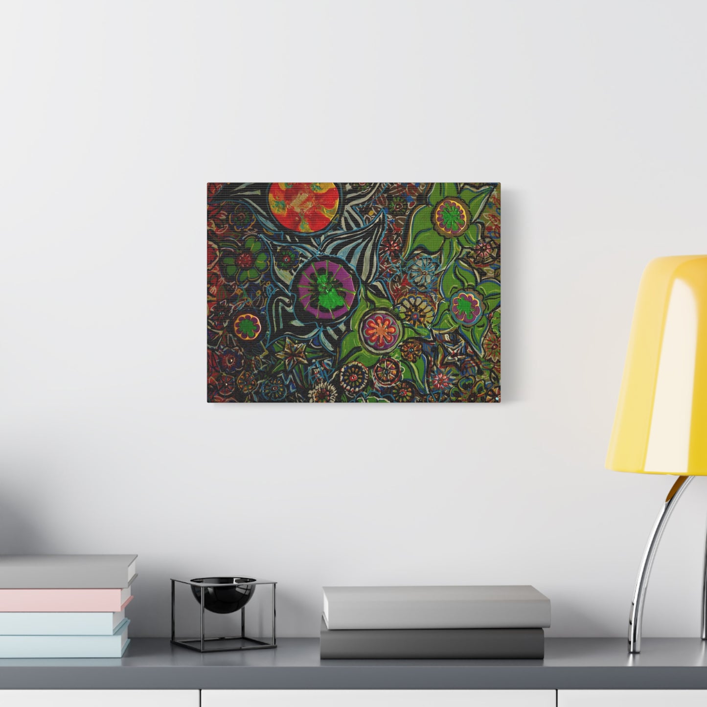 Urban_gardening-03 - Psychedelic Floral Canvas Print — Vibrant Abstract Garden Wall Art
