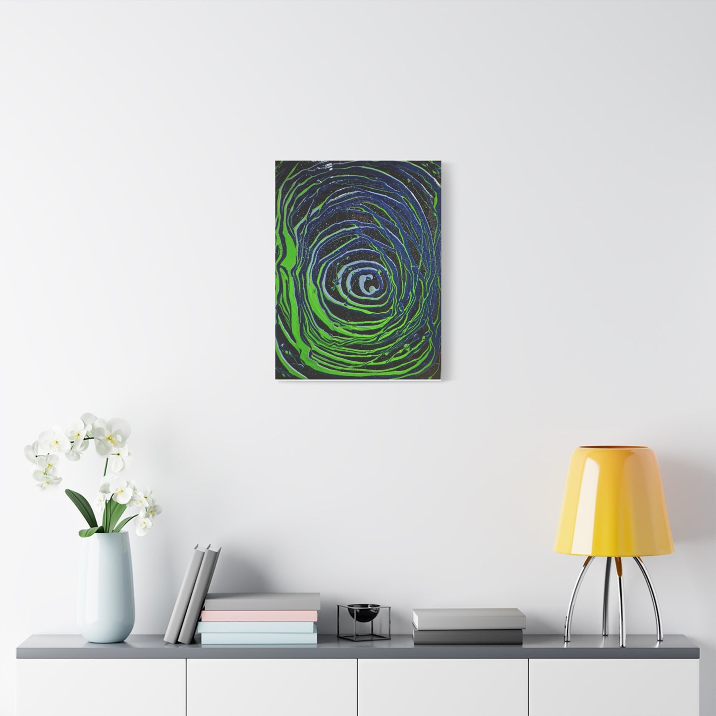 Abstract Green Swirl Matte Canvas Art — Stretched 1.25" Wall Décor
