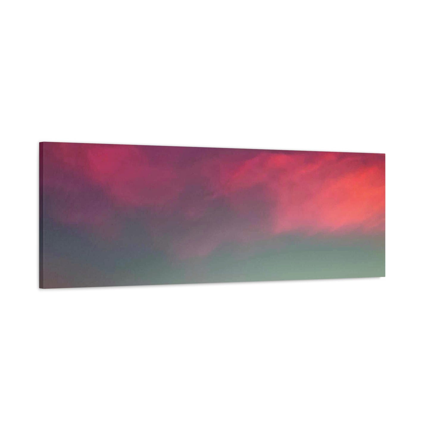 pink sky at morning - Horizon Matte Canvas Print — Vibrant Pink & Teal Sky Wall Art, Stretched 1.25"