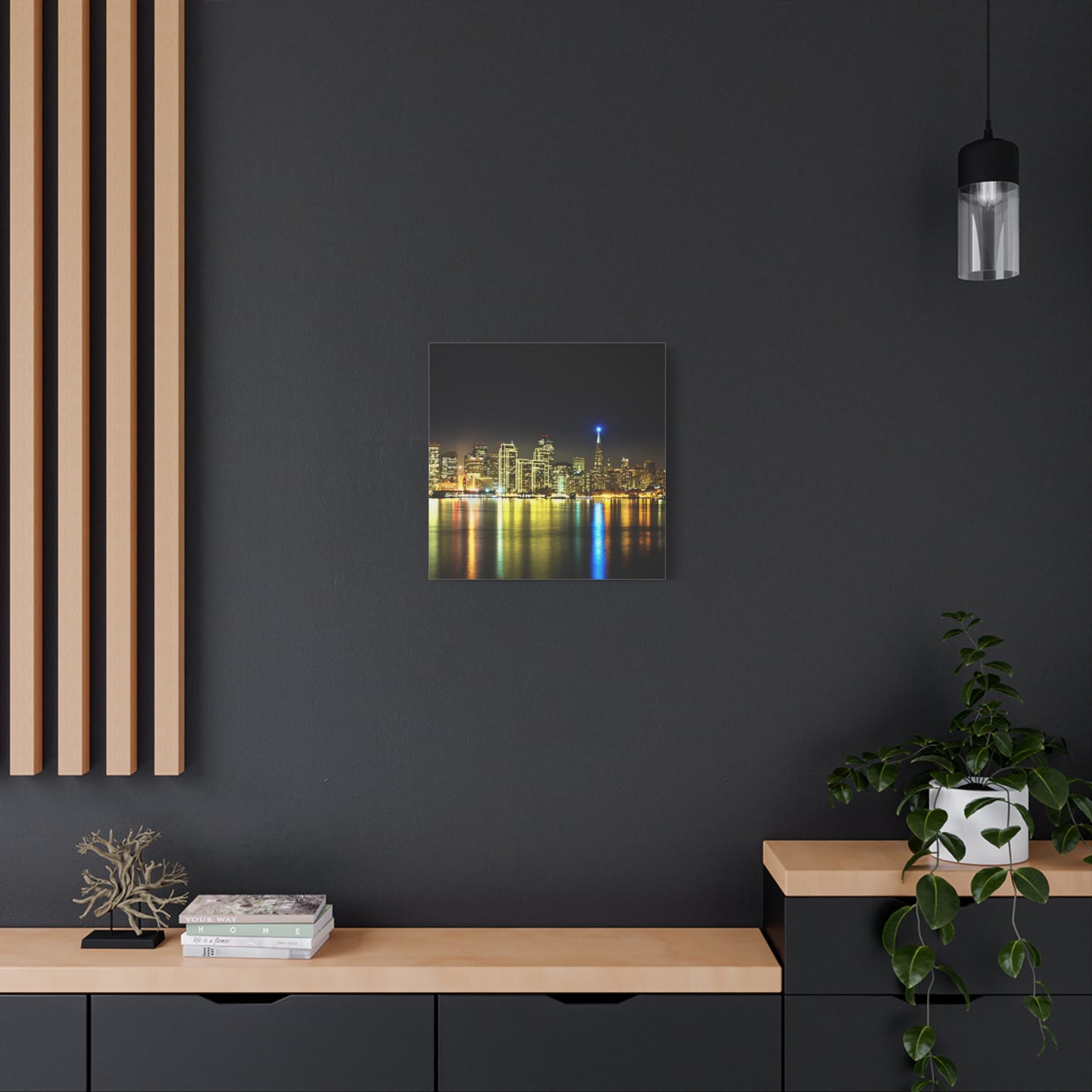 San Francisco Night Skyline Matte Canvas Print — Stretched 1.25"