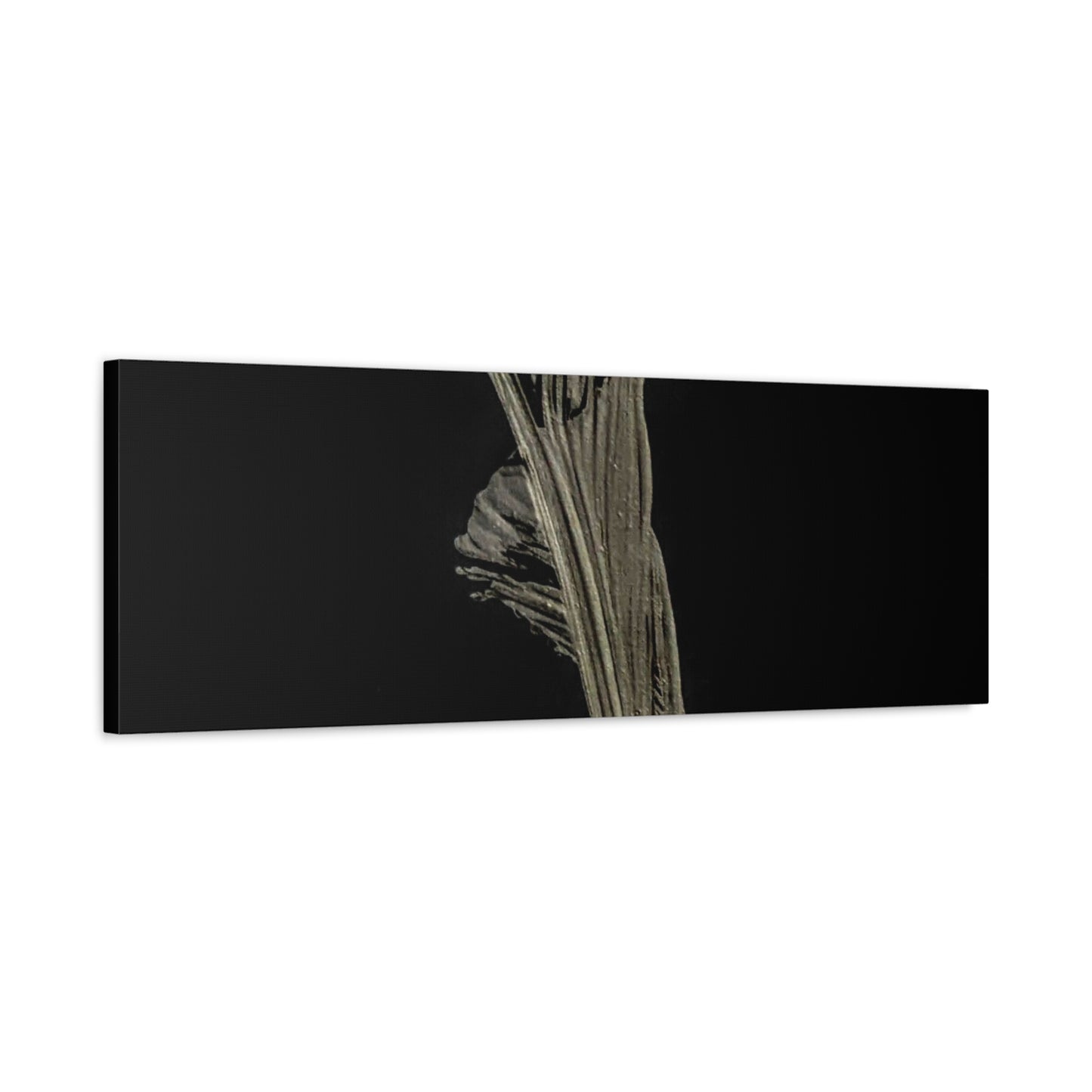 Calla Lilly - Minimalist Botanical Canvas Print — Monochrome Flower Art on Black Matte