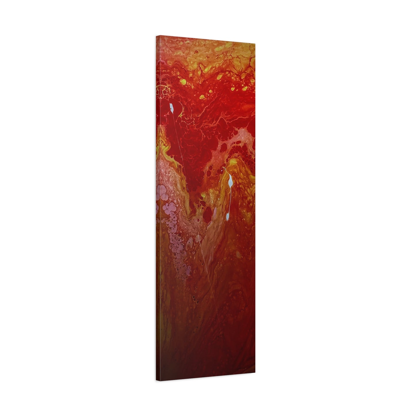 Abstract Red Fluid Art Canvas Print — Matte Stretched Wall Art
