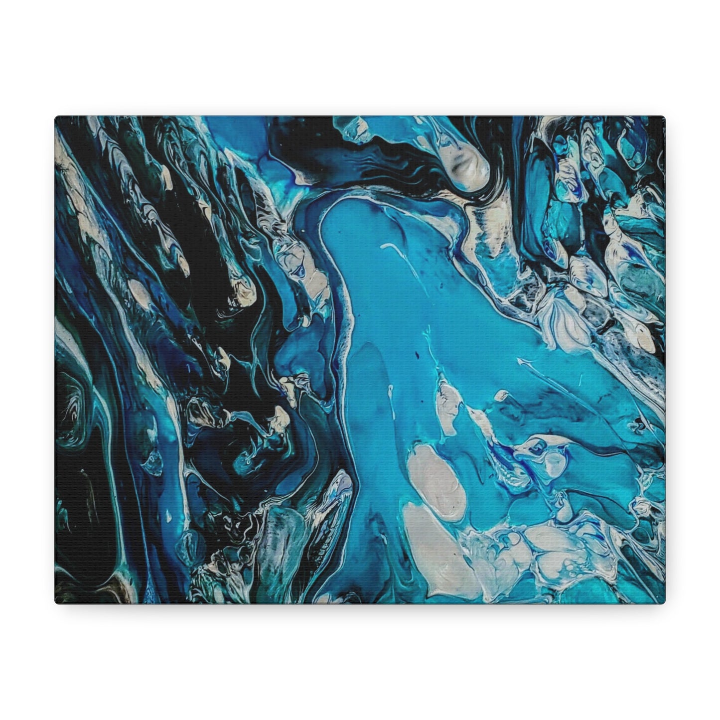Blue Ocean Abstract Matte Canvas Print — Stretched Wall Art