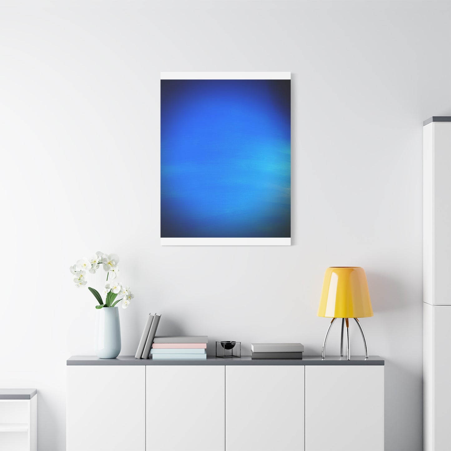 Blue Burst - Gradient Matte Canvas Print — Abstract Ocean Wall Art, Stretched 1.25"
