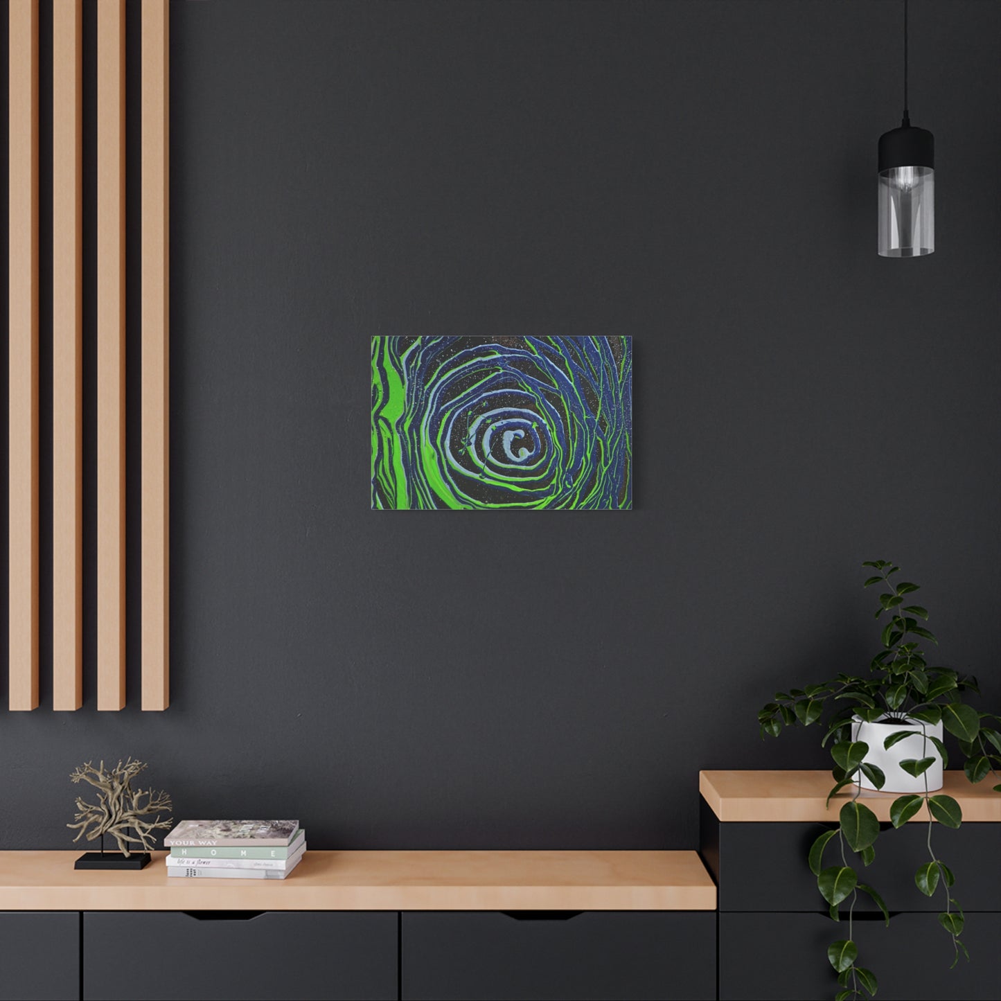 Abstract Green Swirl Matte Canvas Art — Stretched 1.25" Wall Décor