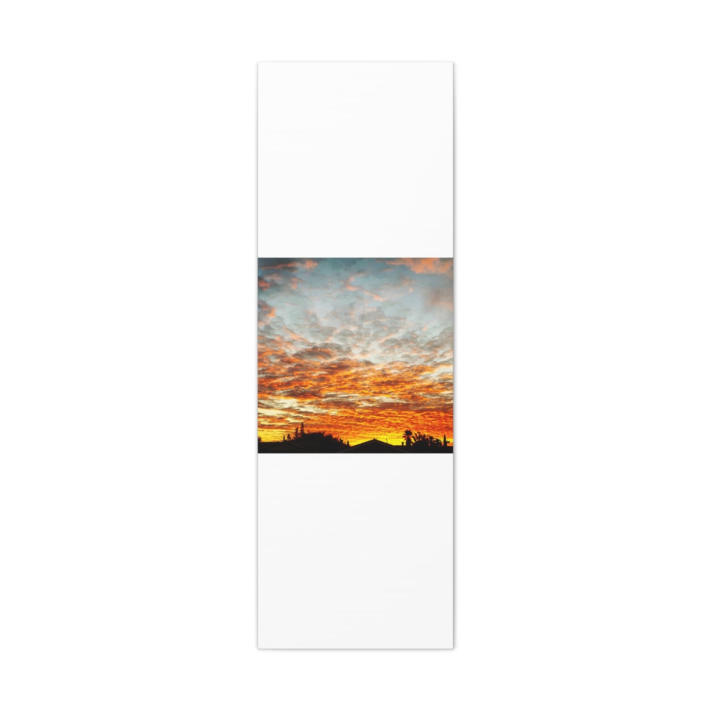 Sunset Sky Canvas Print — Orange Cloudscape Matte Stretched Wall Art