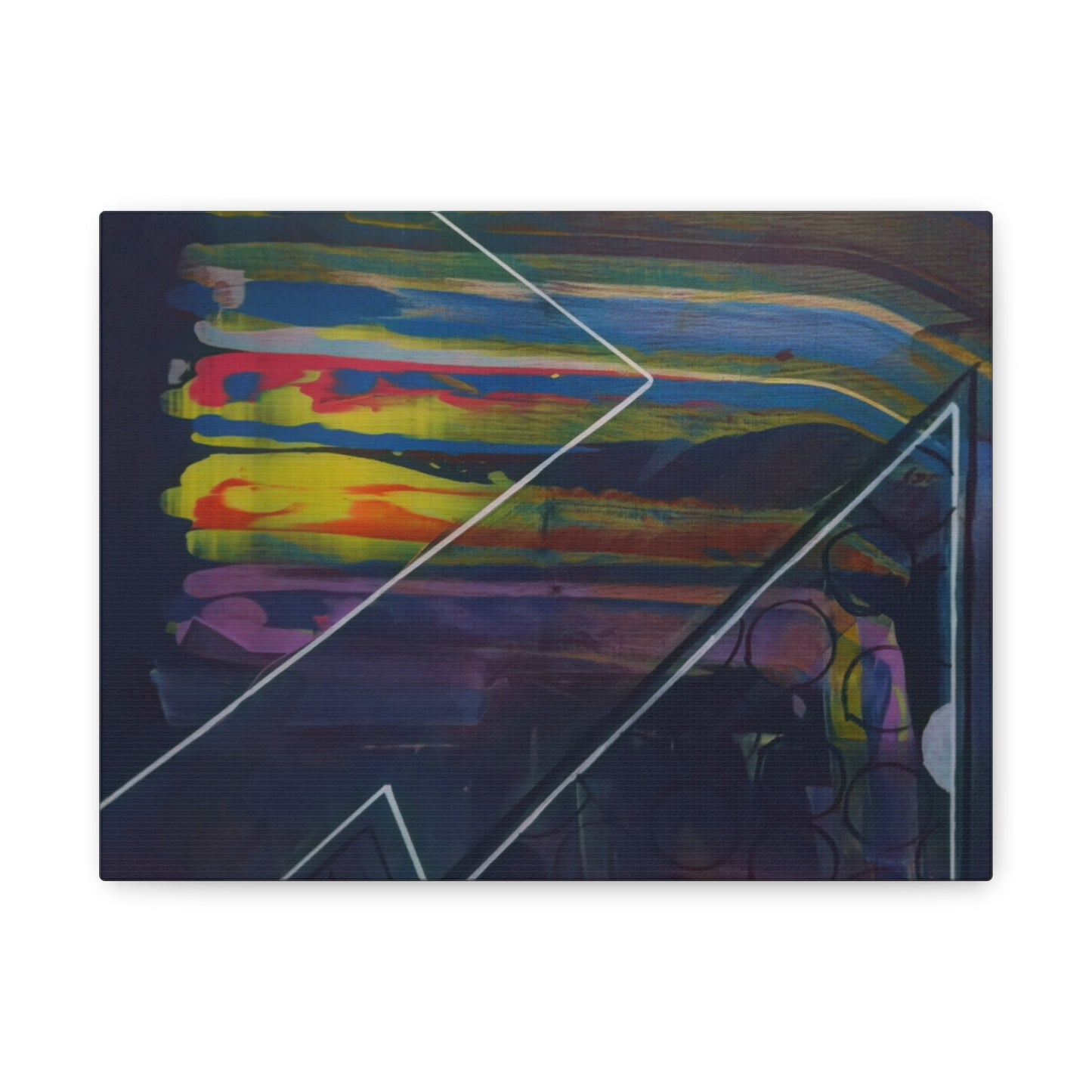 Abstract Geometric Canvas Art - 2025 astronomy – Colorful Drip Triangle Stretched Canvas