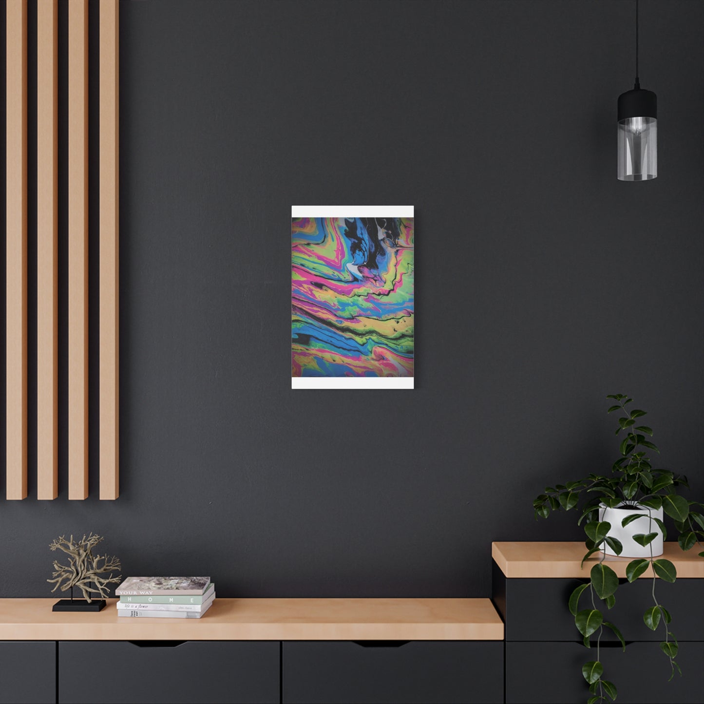 Abstract Neon Fluid Art Canvas Print — Vibrant Psychedelic Wall Decor