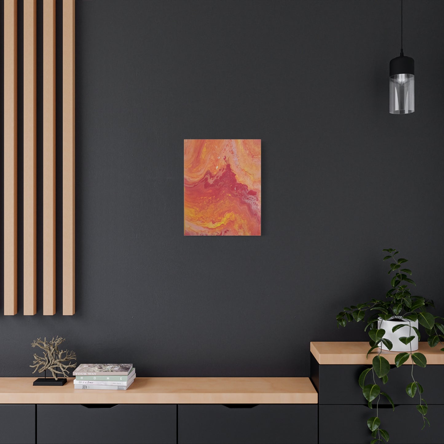 Abstract Pepto Popured - Sunset Swirl Matte Canvas Art - Stretched 1.25"