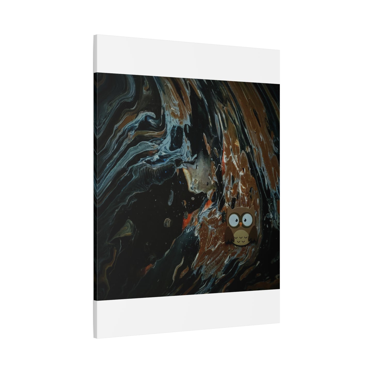 Abstract Swirl Owl Matte Canvas Print