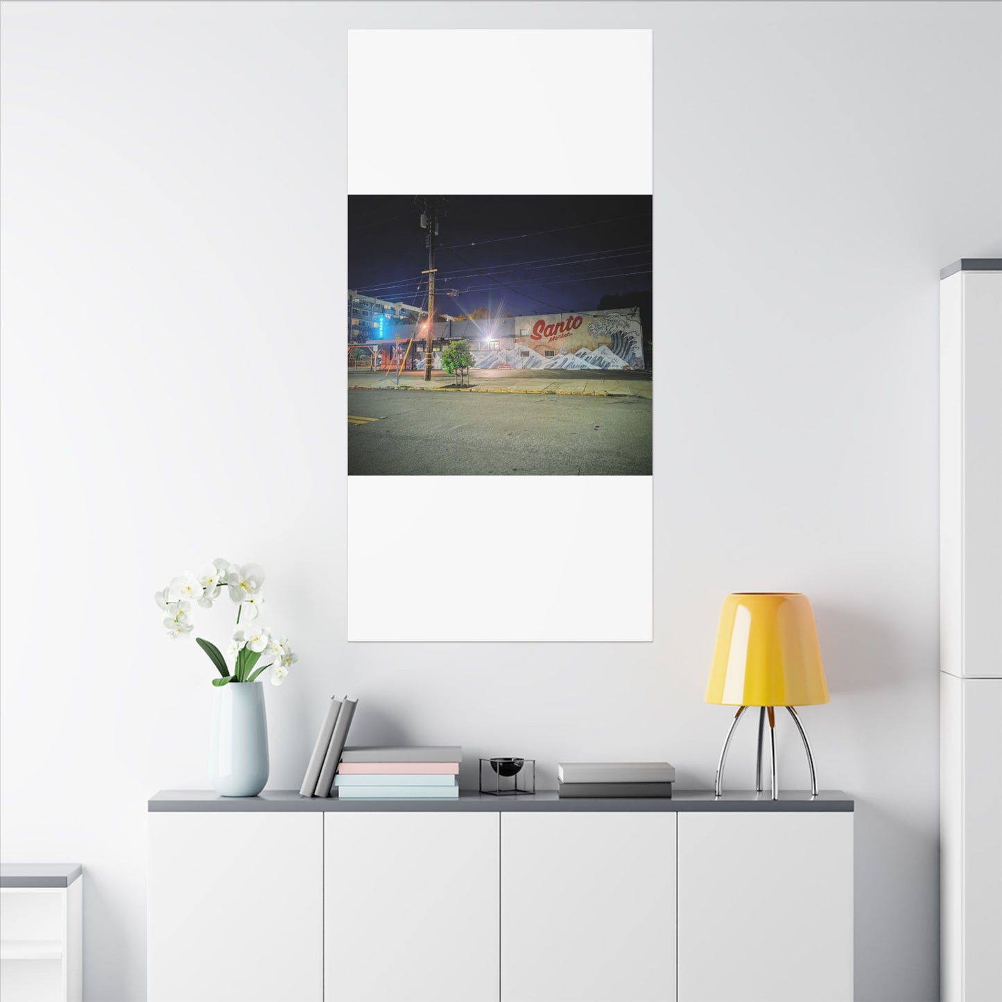 Santo Market Mural (7th&taylor)— Nighttime Urban Wall Art