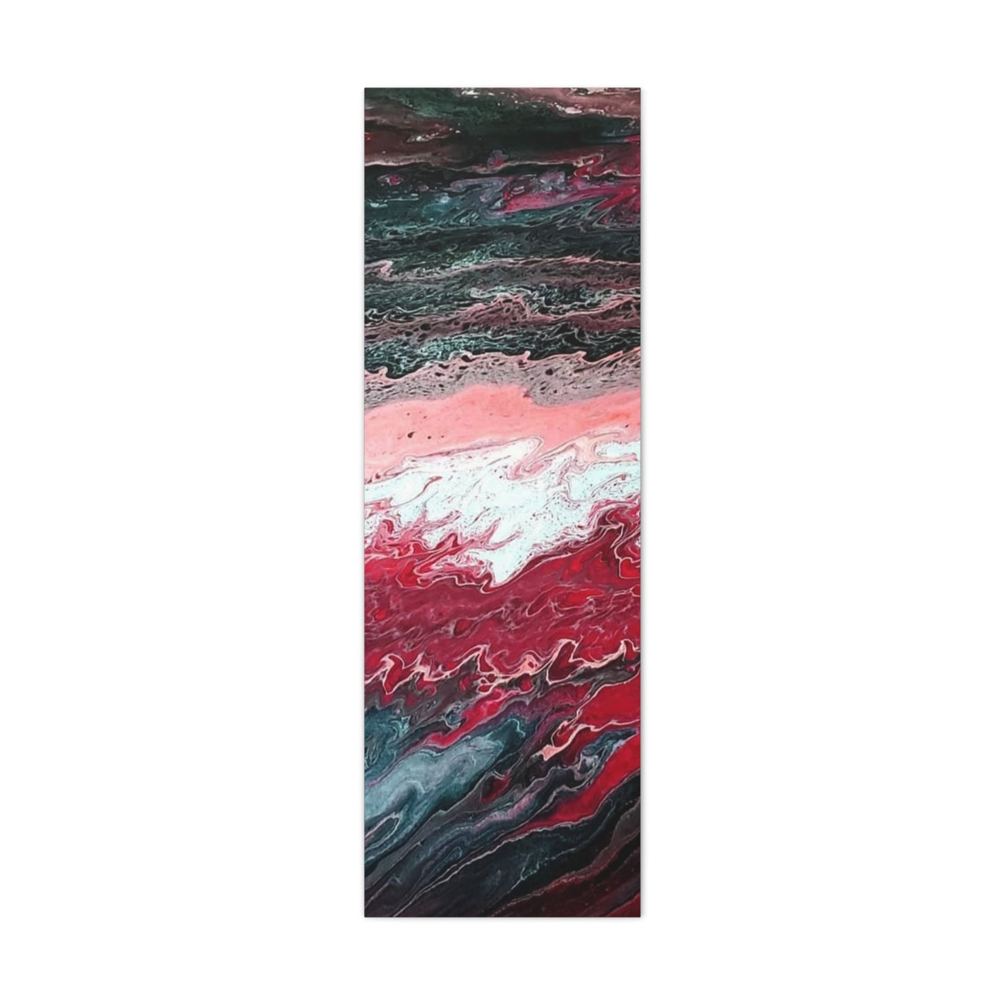 Abstract Pink & Red Fluid Art Canvas — Matte Stretched Wall Art