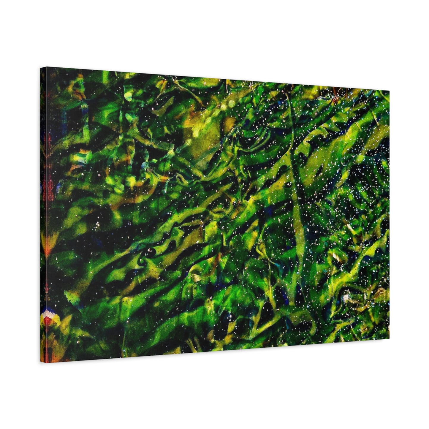 Confessions - Abstract Green Texture Canvas - Matte Stretched Wall Art
