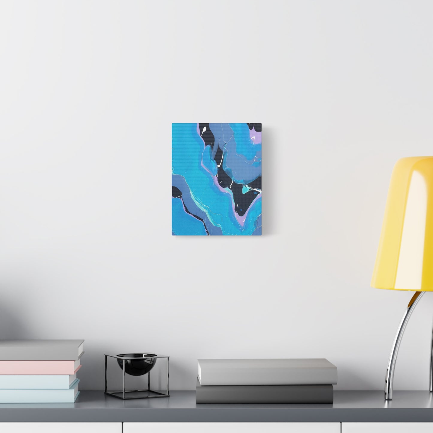 Abstract Blue Fluid Art Canvas Print — Matte Stretched Wall Art 1.25"