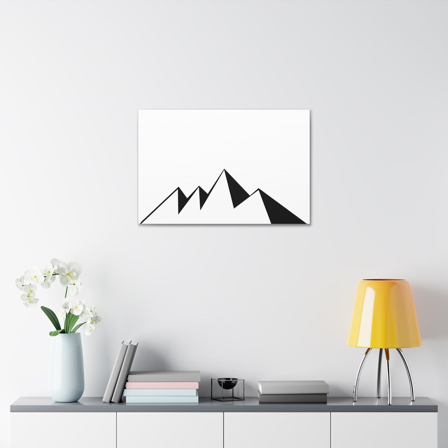 mountains001 - Modern Black Mountain Canvas Art