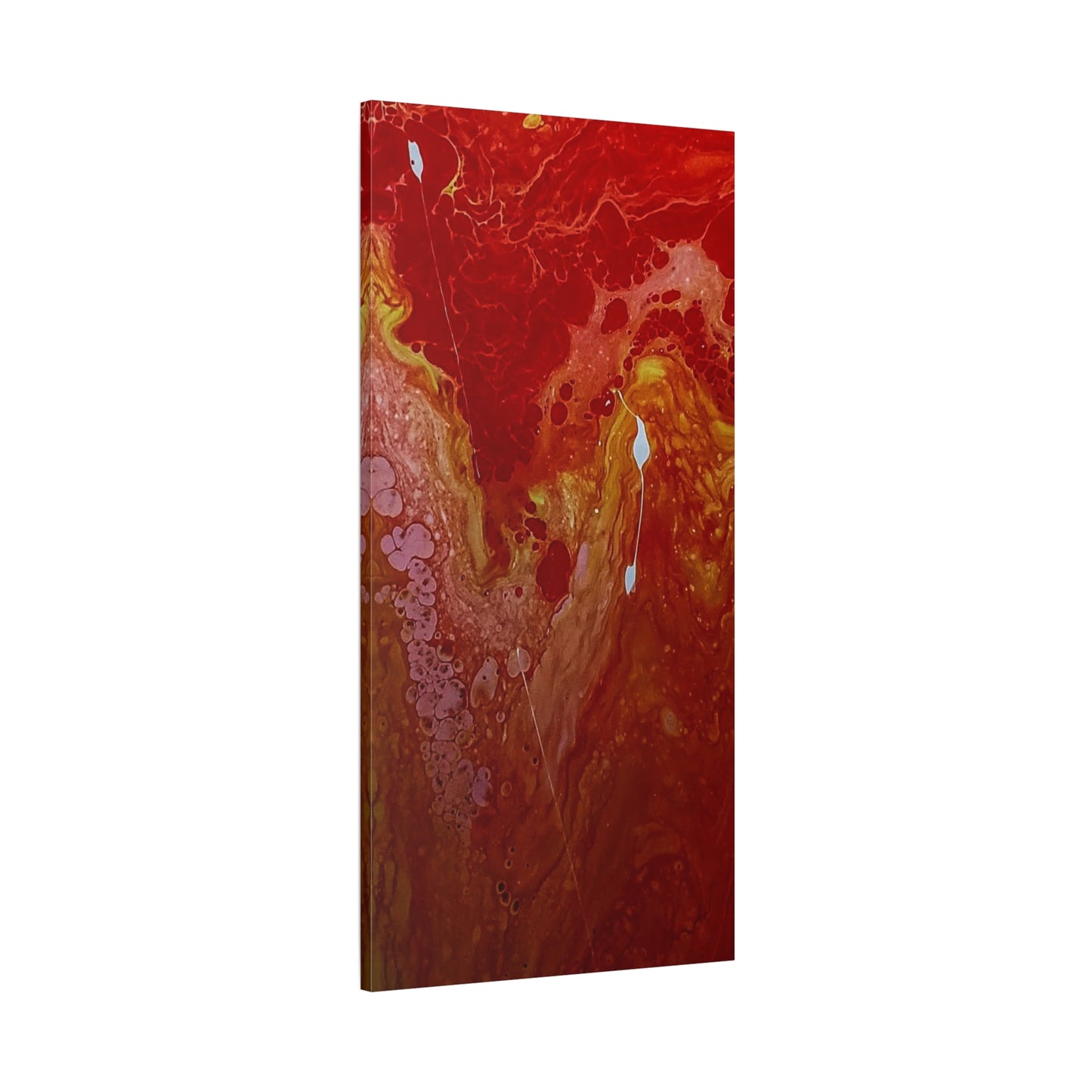 Abstract Red Fluid Art Canvas Print — Matte Stretched Wall Art