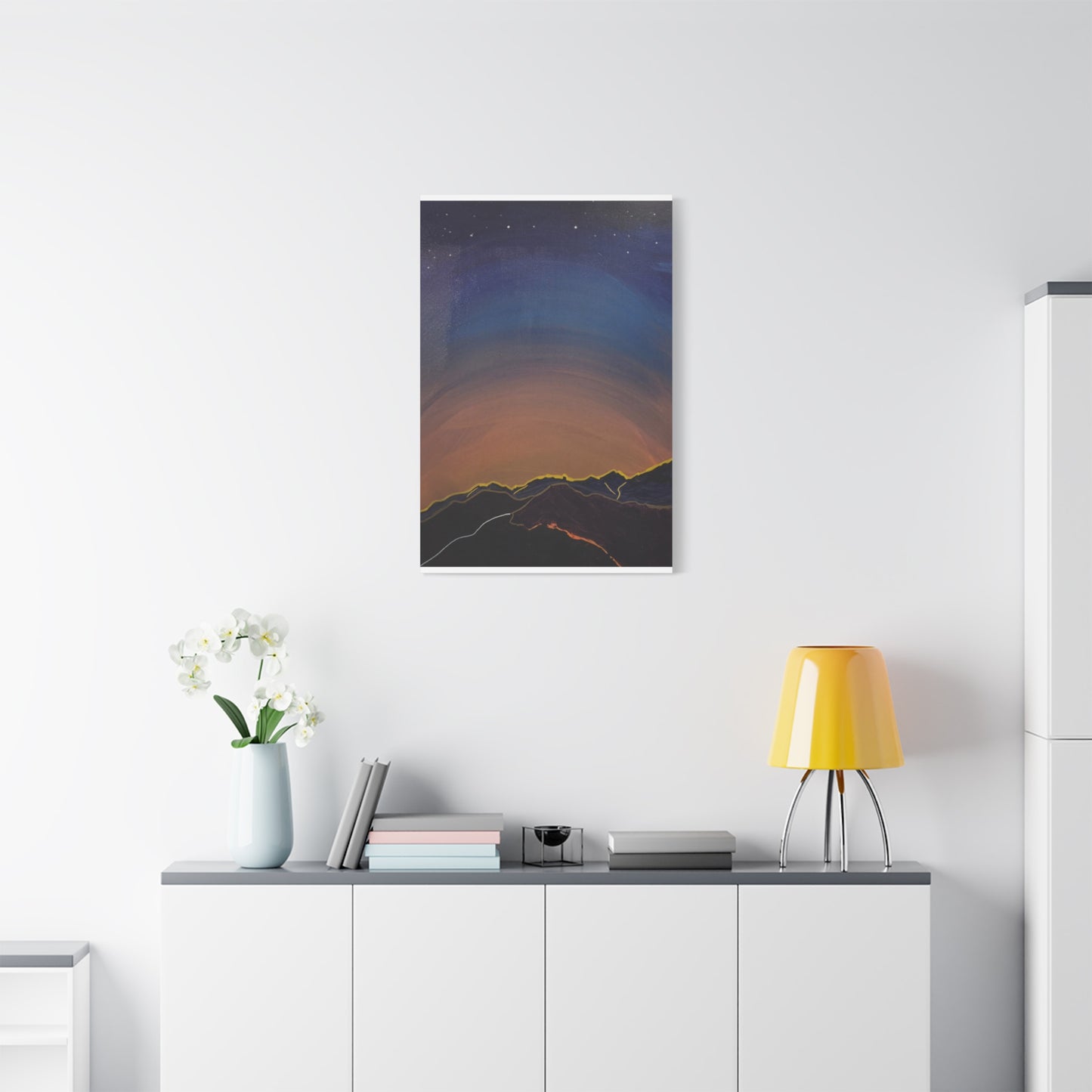 Sunset Mountain Canvas Wall Art - first light — Matte Stretched Landscape Print