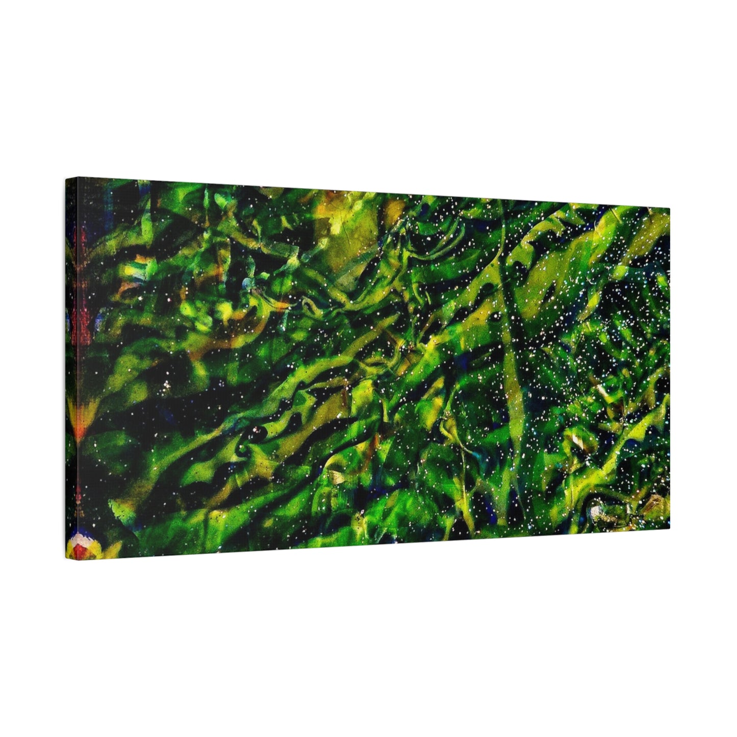 Confessions - Abstract Green Texture Canvas - Matte Stretched Wall Art