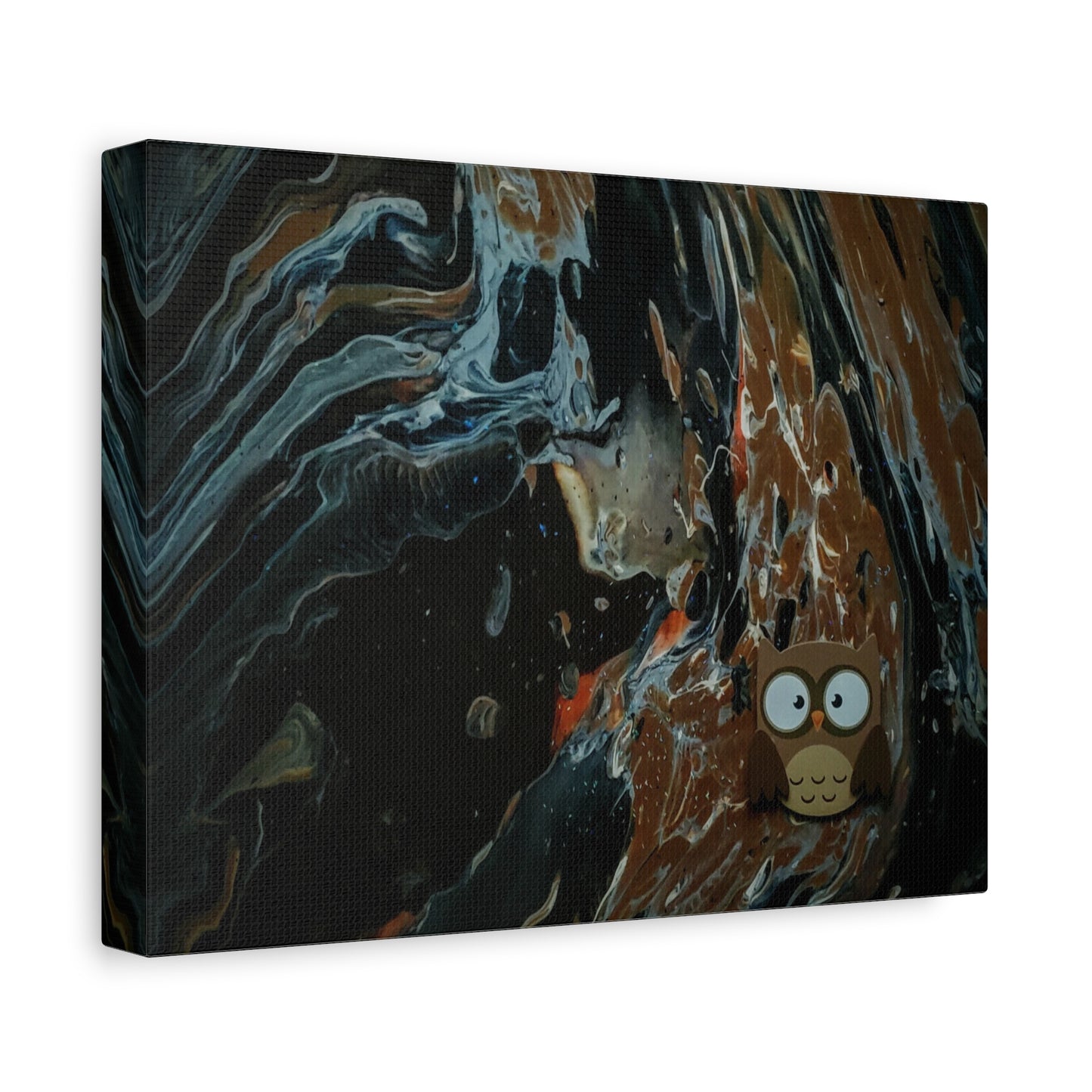 Abstract Swirl Owl Matte Canvas Print
