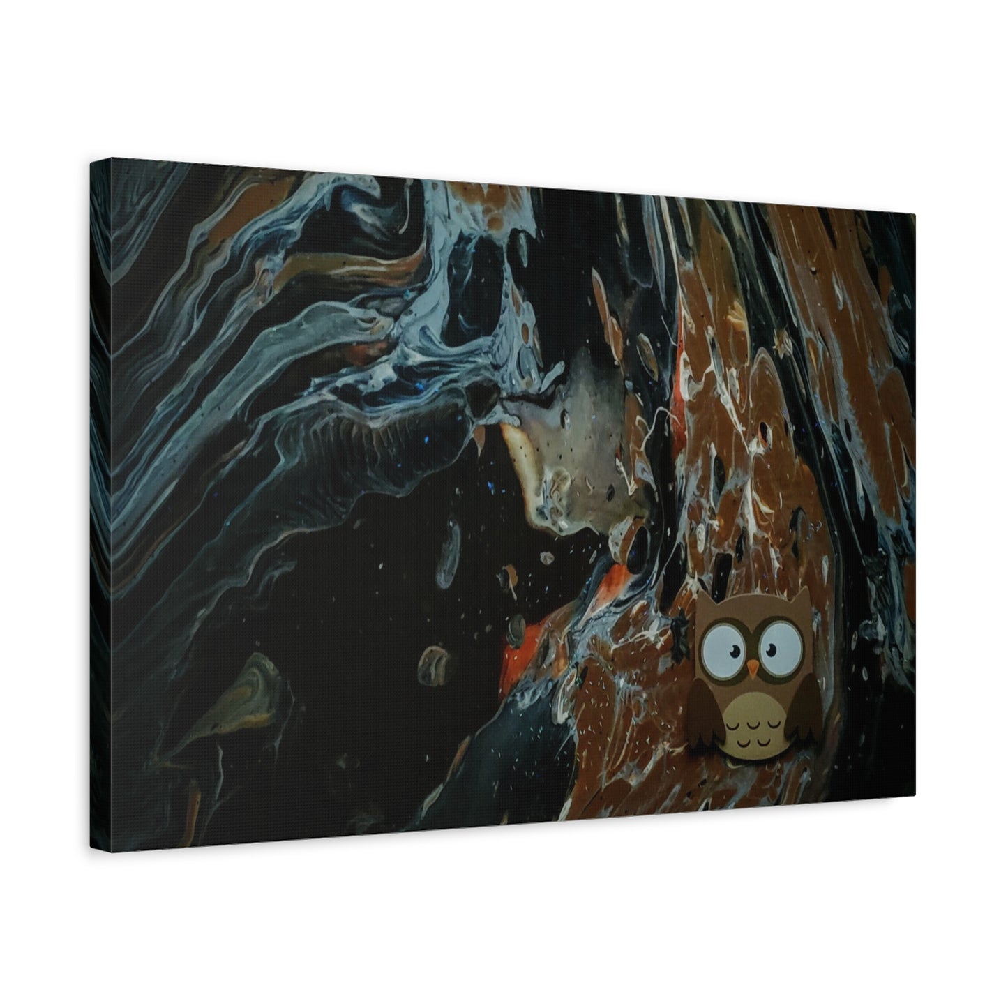 Abstract Swirl Owl Matte Canvas Print