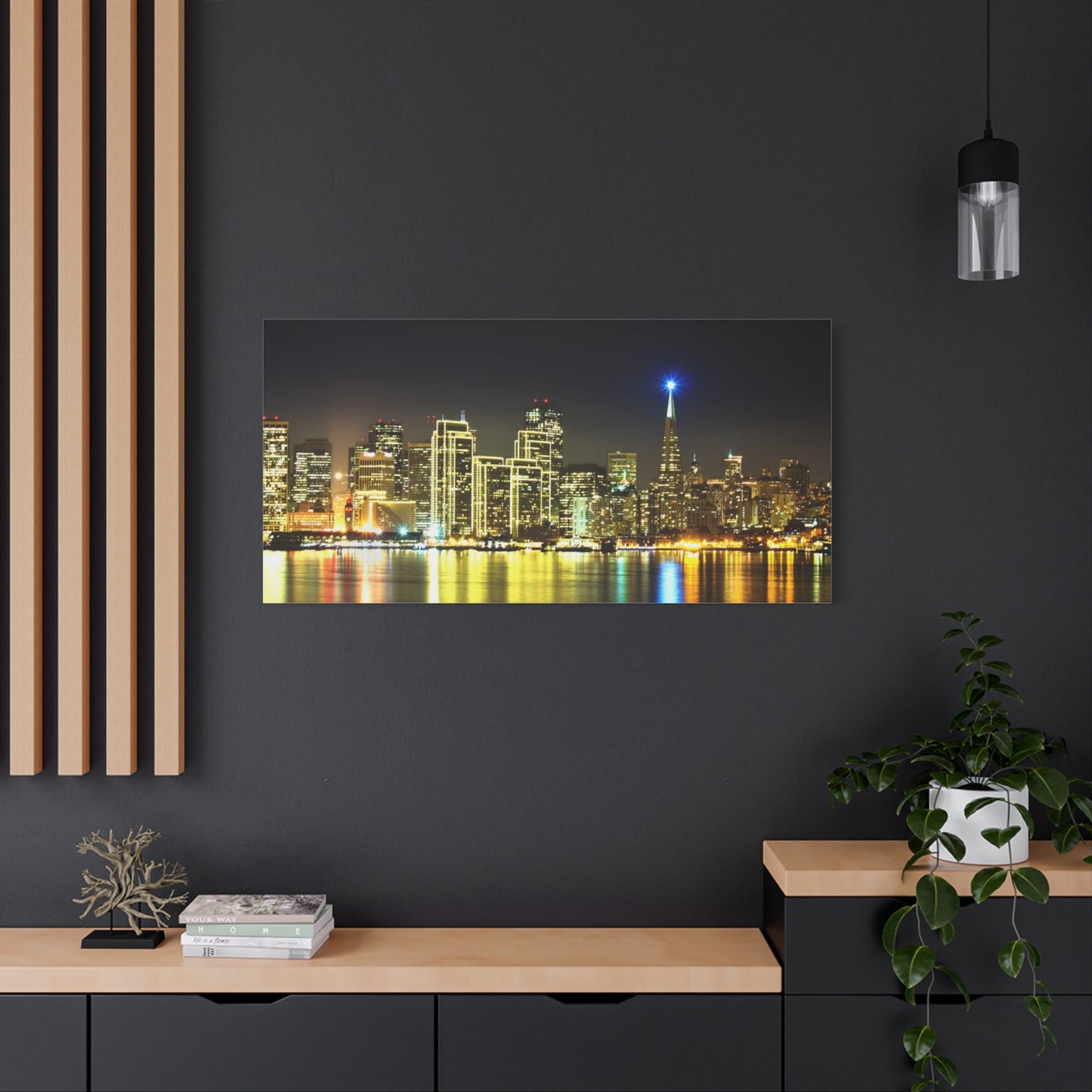 San Francisco Night Skyline Matte Canvas Print — Stretched 1.25"
